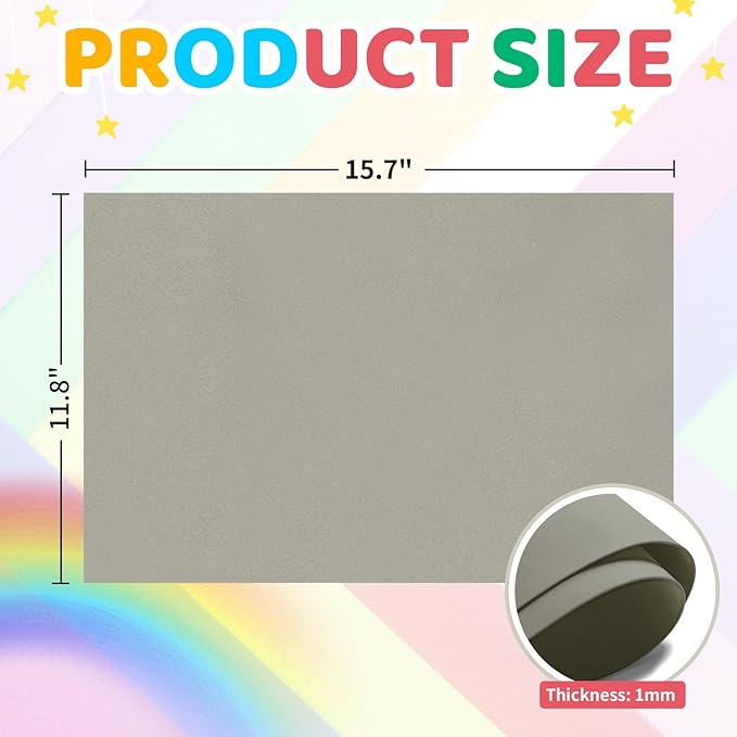 20 PCS EVA Foam Sheets DIY Handcraft Materials 1mm Thick 15.7 x 11.8 Inches Grey EVA Foam Papers for Arts and Crafts