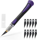 EHDIS Precision Hobby Knife Set Utility Craft Knife Kit with 10PCS Blades for Art, Working-Stencil, Scoring, Scrapbooking, Architecture Modeling, Crafting, Precision Knife (Purple)