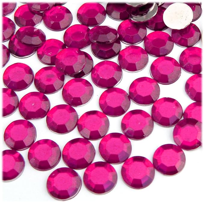 The Crafts Outlet 144pc Rhinestones Round 10mm - Flatback Ruby Red RED