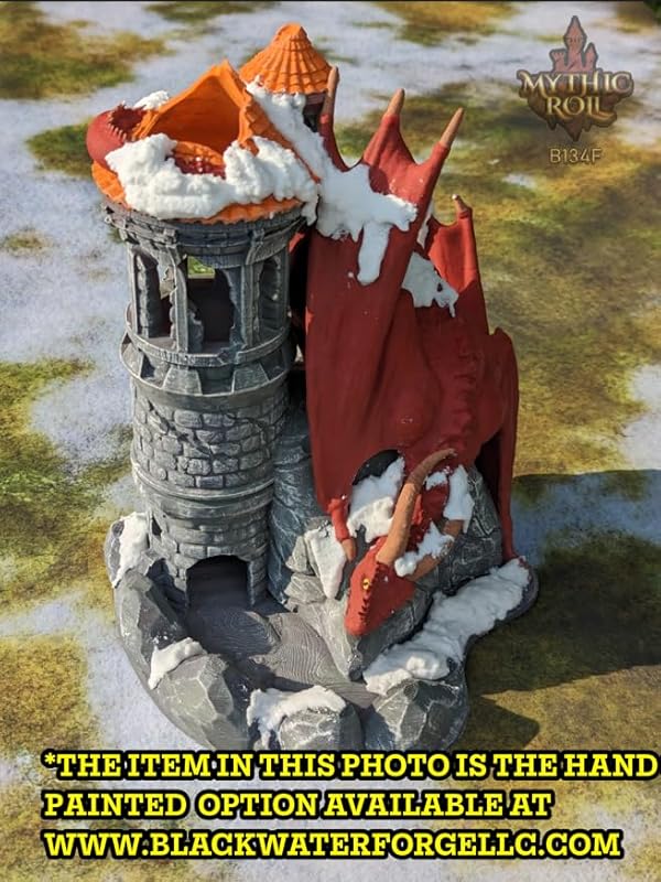Dragon 3D Printed Dice Tower - Mythic Roll Collection - Unchained Games - Ascend to New Heights with your Rolls! (21.) Silk-Dwarven Bronze)