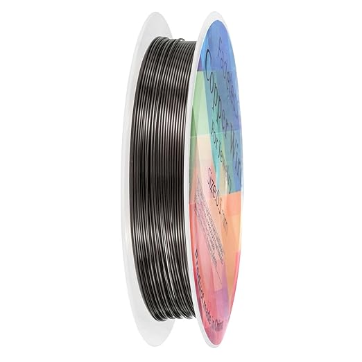 0.5 mm/24 Gauge Copper Wire for Jewelry Making, 20.3FT Copper Beading Craft Wire for Jewelry/Weaving/DIY Crafting/Planting, Color-Retaining [6.2M, Metallic Black]