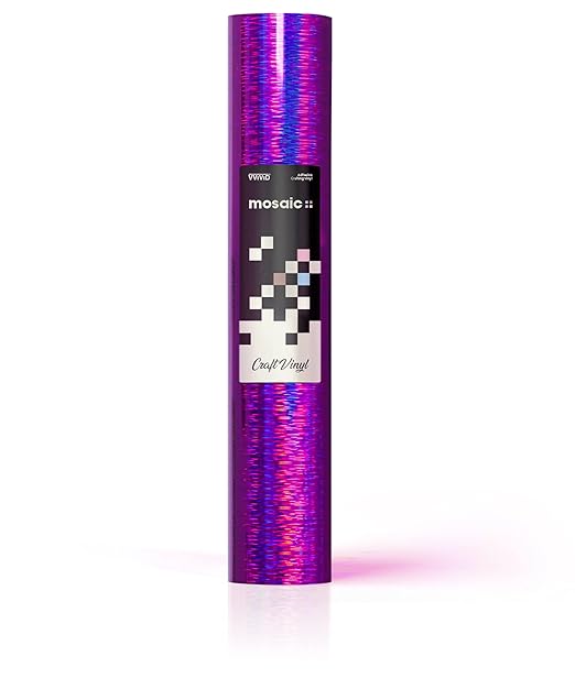 Mosaic+ Purple Brushed Holographic 1ft x 5ft Crafting Vinyl Crinkle-Free 8yr UV Finish Crafting Vinyl, by VViViD