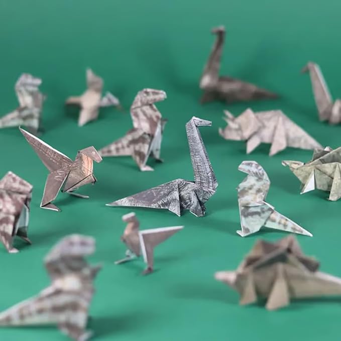 DIY Paper Cats Origami Kit - 50/30 Sheets DIY Paper Origami to Fold Your Own Cute Cat/Dog/Dino Figures - Perfect Desk Origami Cats Decoration & Creative Gift for Kids, Adults & Cat Lovers (Set of 3)