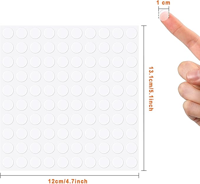 Zonon 1000 Pcs Double Sided Adhesive Dots Clear Glue Point Tape Stickers Balloon Glue Round Mini No Traces Adhesive Sticker Dot Sticker for Classroom Decor Craft DIY Office (0.39 Inch/ 10 mm)