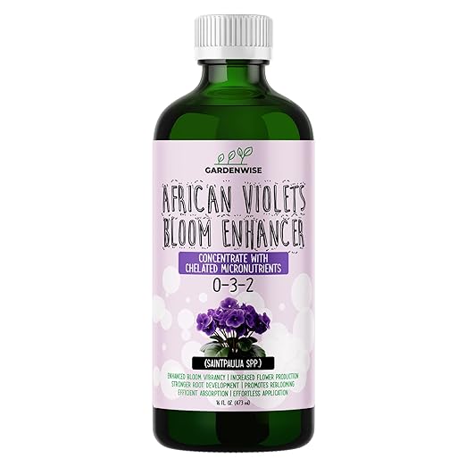 0-3-2 African Violet Fertilizer for Indoor Plants: Concentrated Plant Food – Plant Fertilizer, Bloom Booster for All Violets, Indoor Flowering Plants, Vigorous Growth and Blooming (8 OZ)