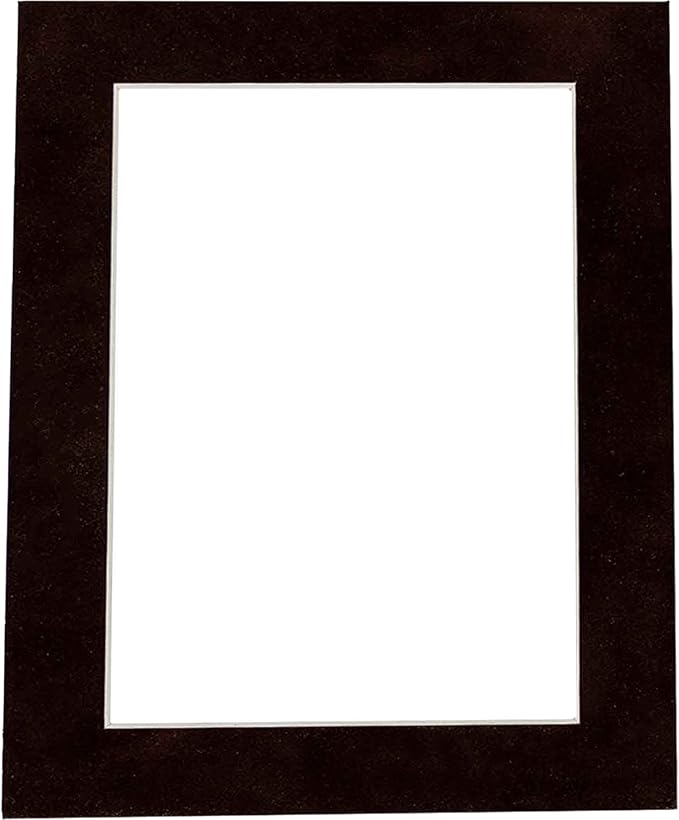 8x10 Mat Bevel Cut for 5x8 Photos - Acid Free Black Suede Precut Matboard with Backing Board and Crystal Clear, Self Seal Photo Mat Bag - for Pictures, Photos, Framing - 4-ply Thickness