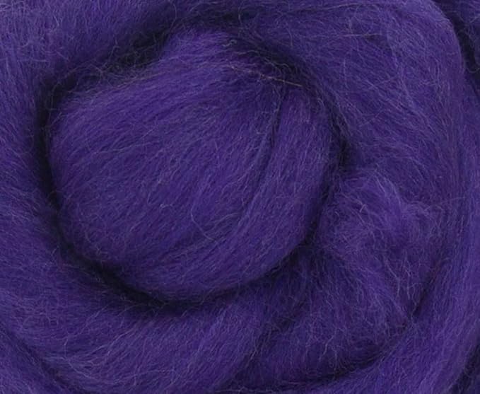 Revolution Fibers Merino Wool Combed Top | 1 lb Premium Wool Roving | 22 Micron, Best Merino Wool for Spinning, Tapestry, Needle Felting, Big Yarn Roving and Wall Hangings (Amethyst)