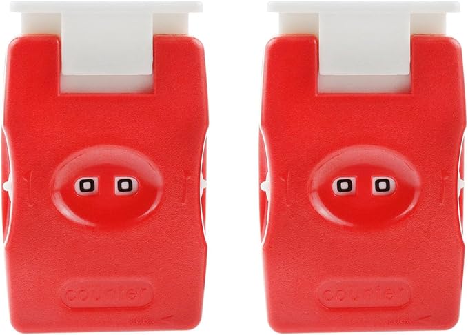 Xhziy Knitting Counter Mini Crochet Counter Knitted Manual Finger Counter Knitting Marking Tool (Red) 2pcs