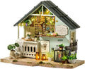 TuKIIE DIY Miniature House Kit with Furniture, 1:24 Scale Creative Room Mini Wooden Dollhouse Book Nook Plus Dust Proof & Music Movement for Kids Teens Adults(Plants Studio)