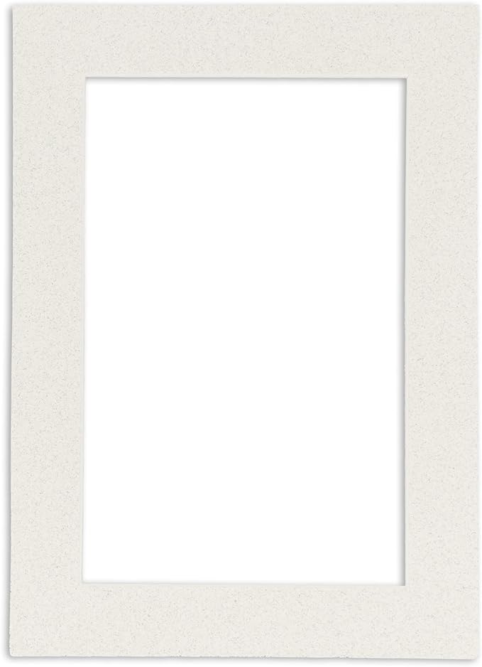Pack of 25 Acid Free 8x10 Mats Bevel Cut for 5x8 Photos - Oyster Shell White Precut Matboards For Pictures, Photos, Framing - 4-ply Thickness