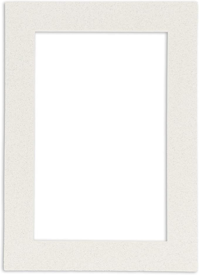8x10 Mat Bevel Cut for 5x8 Photos - Acid Free Oyster Shell White Precut Matboard With Backing Board and Crystal Clear, Self Seal Photo Mat Bag - For Pictures, Photos, Framing - 4-ply Thickness