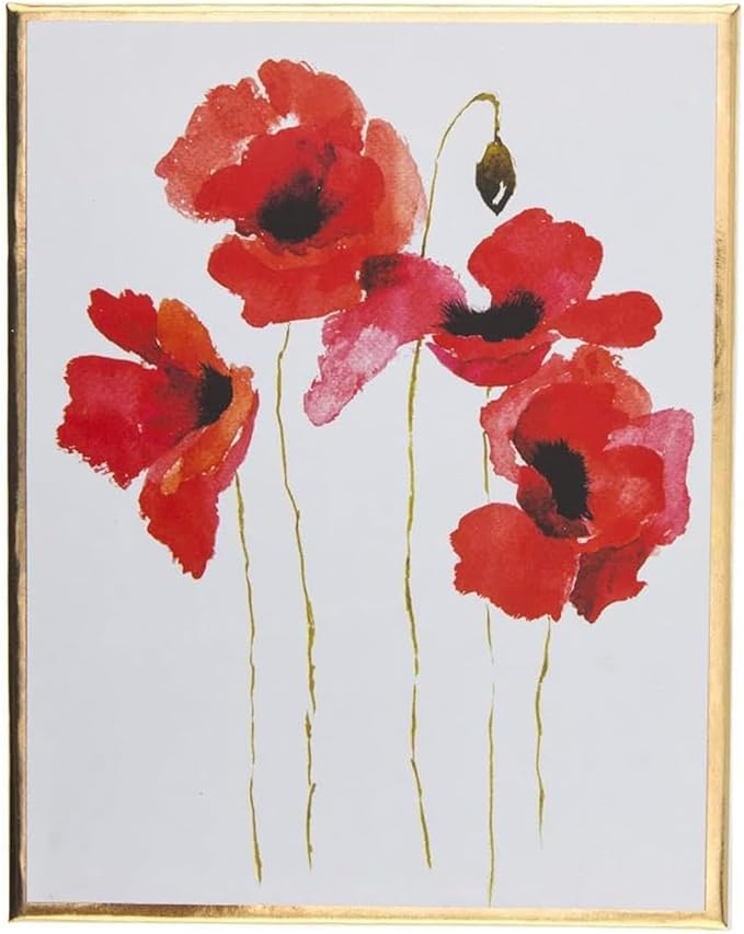 Graphique Watercolor Flowers Greeting Cards | 20 Pack | All Occasion Blank Note Cards with Envelopes | 4 Assorted Floral Designs with Gold Foil Borders | Boxed Set for Personalized Notes | 4.25" x 6"