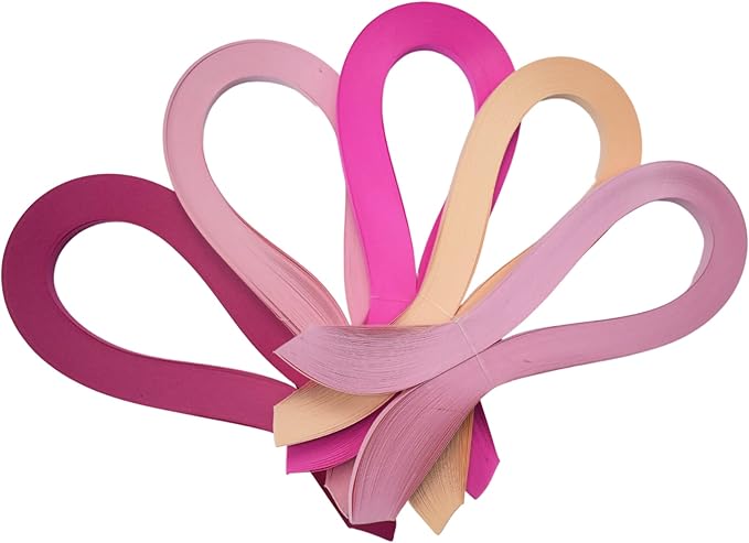 CrafTreat Pink Quilling Paper Strips for Craft Work - 500 Quilling Strips 3mm 30 CM Length - Paper Quilling for Decorating Cards, Gift Bags, Picture Frames and Scrapbooking