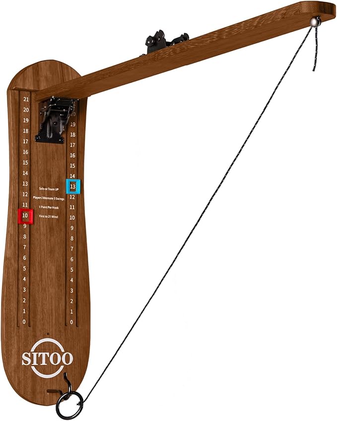 Ring Toss Game for Adults, Outdoors Games, Hook and Ring Game with Foldable Arm