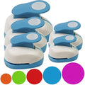 Set 5 Circle Paper Punch 0.3'' / 0.6'' / 1'' / 1.5'' / 2'', Scrapbooking Hole Punches Crafting, Design for Office Supplies, Card Making, DIY Photo Album.
