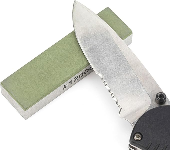 Small Travel-Portable Diamond Resin Sharpening Stone - 12000 Grit Whetstone Knife Sharpener