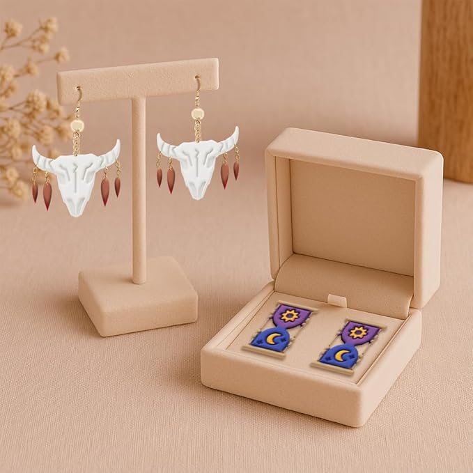 Mysterious Boho Clay Cutters - 13 Shapes Mysterious Magical Elements Polymer Clay Cutters for Jewelry, Earring Making Kit with Storage Box