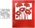 Lapoo Flowers Metal Cutting Die for Scrapbooking - Durable, Cut Stencils for DIY Scrapbook Photo Album Decorative Paper Card, Card Making Supplies, Embossing (Poppy Square 4.2 x 3.6 in)