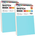 Drawing Set Sketching Kit, Pro Art Supplies, Soucolor 9" x 12" Sketch Book, 1-Pack 100 Sheets Spiral Bound Art Sketchbook for Colored Pencils, Graphite, Charcoal, Metallic Pencils, Sketching Pencils