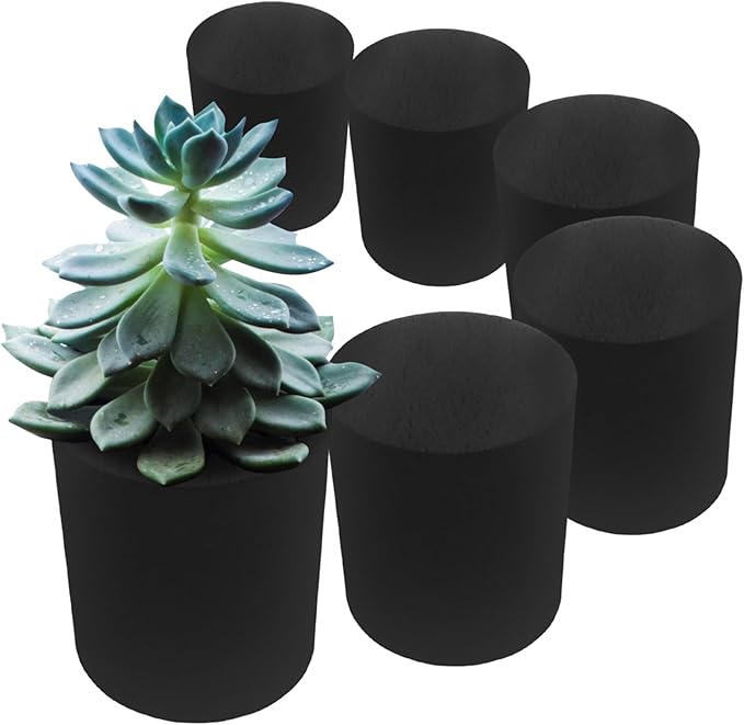 XCEL Floral Foam Blocks - Reusable, Weather Resistant Foam - Perfect for Fresh & Artificial Flower Arrangements, Crafts, Planter Boxes, Home Decor & More - 10-Pk, Black (3” x 3”, Round)