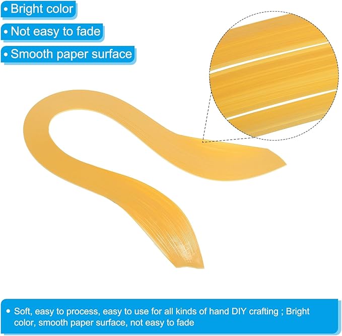 PATIKIL Quilling Strips Paper 600pcs 1.5mm 39cm Origami Paper Quilling Kits for Art DIY Hand Craft Christmas, Gold Yellow