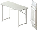 Folding Desk 47 inch No Assembly Required Home Office Table, Writing Gaming Computer Camping Desk, White