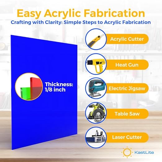 KastLite Colored Acrylic Sheets Nominal 6" x 24" - Plastic Sheet Easy to Cut, Saw, Shape, Laser Cut - Ideal for Arts & Crafts & DIY Projects- Durable, Lightweight, Scratch Resistant - Red 4 Pack