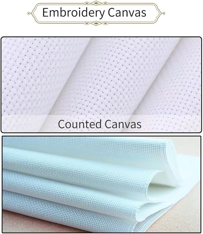Threadhaven Cross-Stitch Kit 14CT Aida Counted Embroidery Complete Set with Fabric, Threads, Needles & Chart-Premium Beautiful Girls Design for Adults & Beginners- Knowledge is Power. 14.1''×14.1''