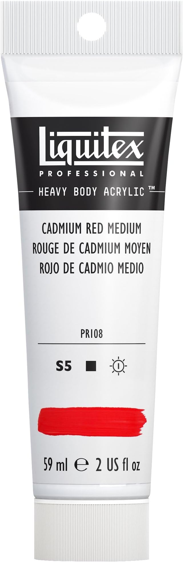 Liquitex Professional Heavy Body Acrylic Paint, 2-oz (59ml) Tube, Cadmium Red Medium