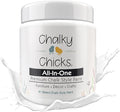 Chalky Chicks All-in-One Chalk Paint for Furniture or Cabinet -8Fl Oz- Matte Finish Powdered Snow (Pure White) for Metal, Wood Furniture Paint - No Sanding All-in-One for Home Decor & Crafts, USA Made