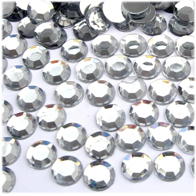 The Crafts Outlet 144pc Rhinestones Round 10mm - Flatback Olive Green EGR