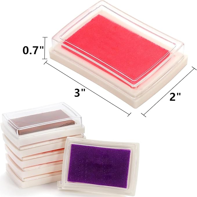 DEAYOU 30 Pack Craft Ink Pads, Washable Finger Stamp Pad for Rubber Stamps, Card Making, Paper, Wood, Fabric, Scrapbooking, DIY, Children, Adult, 15 Colors