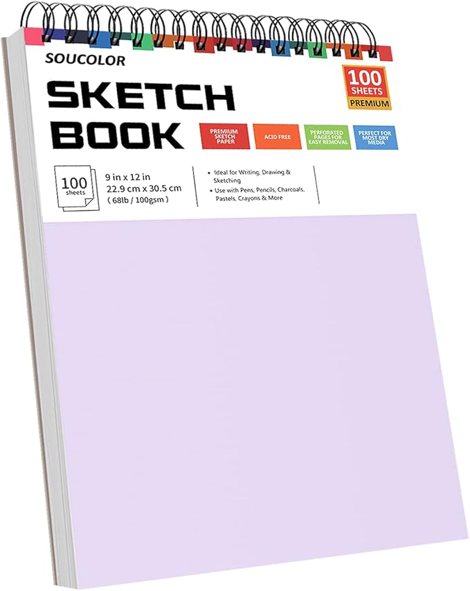 Soucolor 9 x12 Inch Sketch Book,Teen Girl Trendy Stuff, Halloween & Christmas for Teen Girls 4-12, Mother's Day, Birthday for Daughter Wife, Creative Gift for Mum Her, Christmas Coloring Book