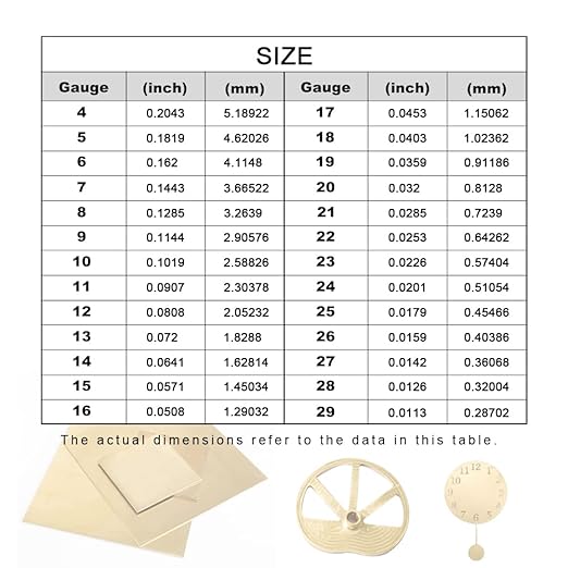 12 Gauge Brass Sheet，H62 Brass Plates Metal 0.079" Thickness x 3.9" Width x 3.9" Lenght, for Models, Crafts, Repairs, Electrical, 2Pcs