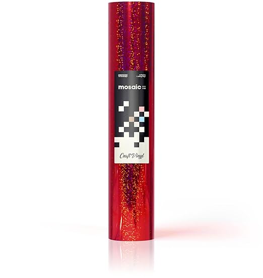 VViViD Mosaic+ Crafting Vinyl (Red Holographic Glitter, 1ft x 5ft)