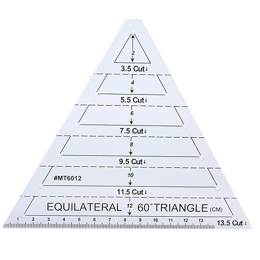 60 Degree Triangle Ruler for Quilting, 6.54 * 6.19in Triangle Quilting Ruler, Triangle Quilting Ruler Transparent for Sewing Cut Measurement DIY Tools