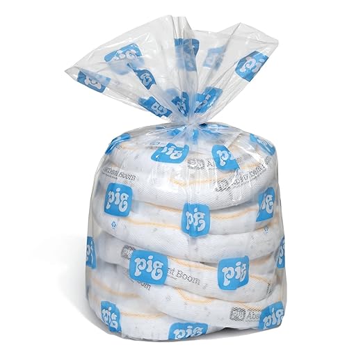 PIG Oil Boom - Oil-Only Absorbent Boom - 4 Pack - 3" x 20' Boom - Absorbs up to 4 gallons per Boom - BOM407