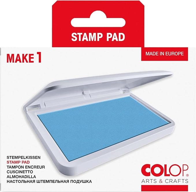 COLOP Make Series, Ink Stamp Pads, with Non-Toxic Premium Ink, Water-Based Acid-Free (Calm Blue, Make 1-1-15/16" x 3-1/2")