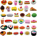 72 Pcs Assorted Food Pencil Erasers Toy Set, Cake Dessert Fruit Puzzle Erasers Toys for Kids Reward Party Favors (Food)
