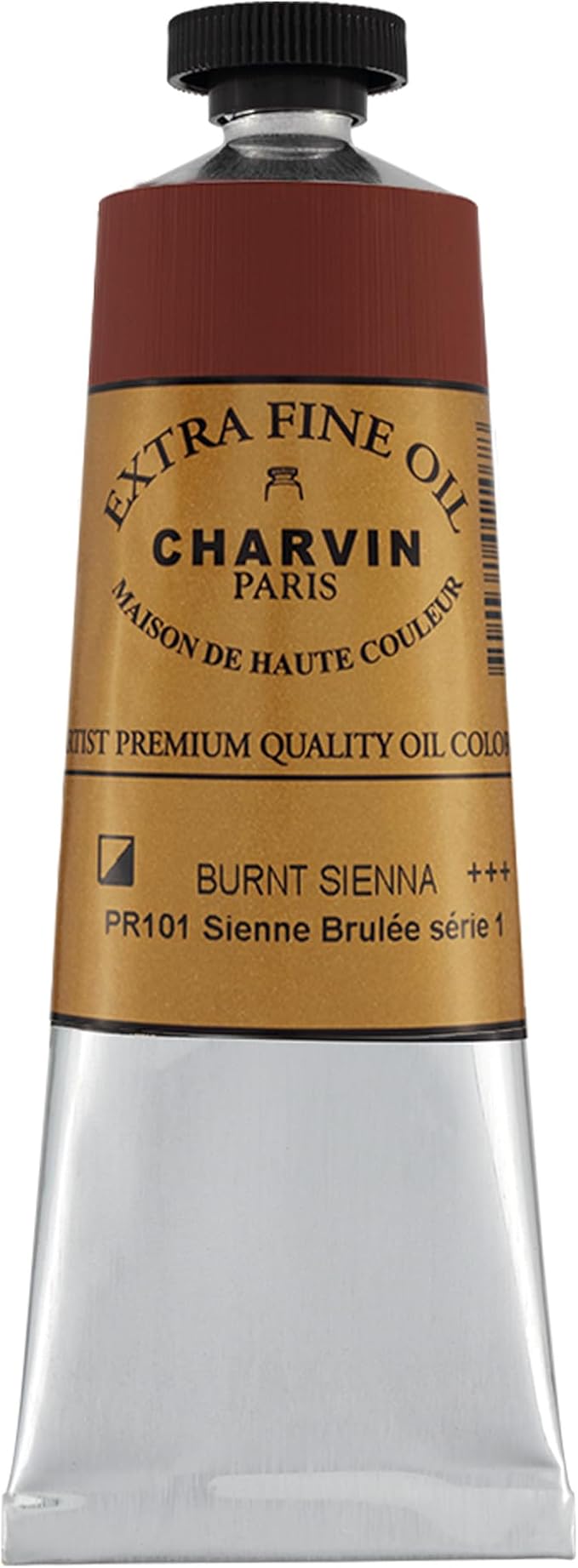 Charvin Extra Fine Oil Paint, Burnt Sienna 60 ml - Triple-Milled, Rich Texture, Poppy Oil-Based, Light-Fast, Handmade, Archival Quality