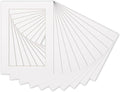 Pack of Ten Acid Free 8x10 Mats Bevel Cut for 5x8 Photos - White Precut Matboards with Backing Boards and Self Seal Photo Mat Bags for Pictures, Photos, Framing - 4-ply Thickness