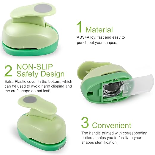 UCEC Circle Cutter, 3 Pcs Circle Punch, Craft Paper Hole Cutter for Crafting, 3/8 5/8 1 Inch Hole Punch for Paper Crafts