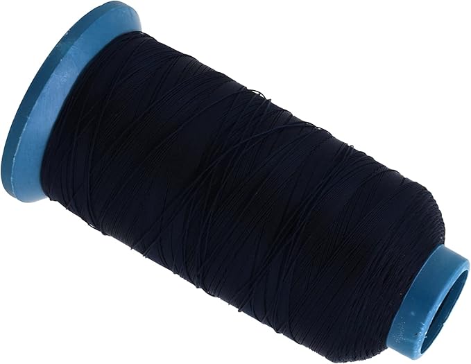 Mandala Crafts Bonded Nylon Thread Dark Blue Heavy Duty Sewing Threads - 1500 YDs Size 69 210D T70 Tex 70 Thread for Leather Jeans Weaving Outdoor Marine Upholstery Threads