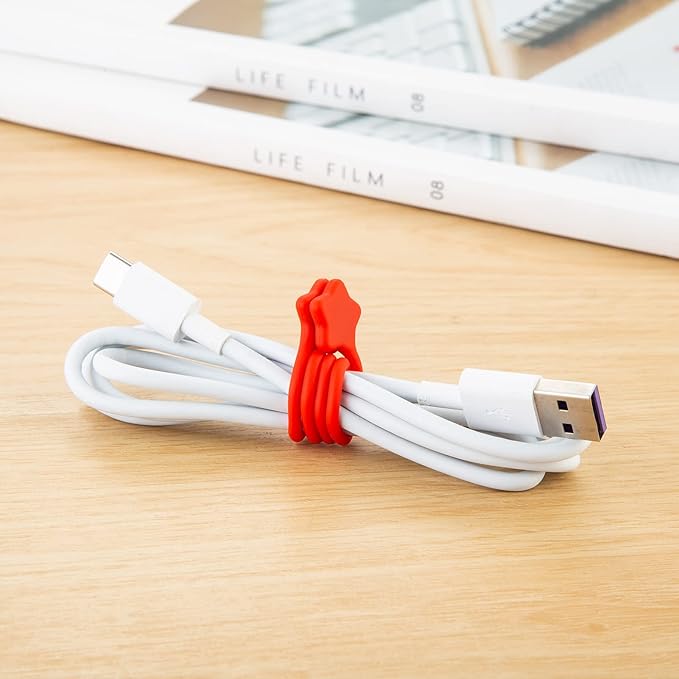 Reusable Silicone Magnetic Cable Ties, 7.48'' Magnetic Twist Ties for Bundling and Organizing, Holding Stuff, USB Charging Cords, Fridge Magnets, or to Play and Decorate(7 Colors, 14 Pack)