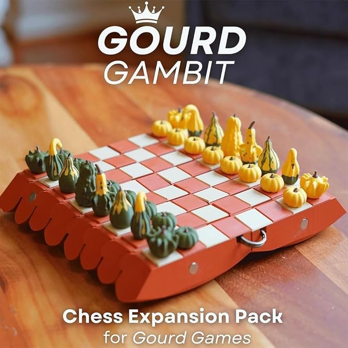 Pumpkin Board Game Set,Magnetic Pumpkin Chess Expansion Pack Gourd Games,3D Printing Portable Checkers with Checkers Board,Dice Tower,Card Storage,Dice Storage,and Boards,Christmas Decor Gift(#2)