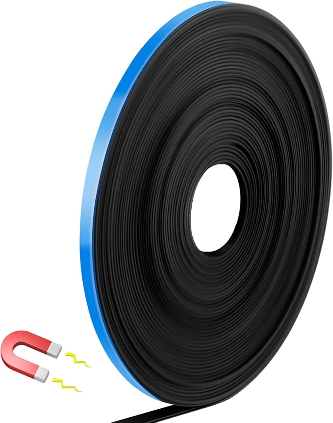 Magnetic Tape Roll Thin Strips, 1/4 Inch x 33 Feet Magnetic Board Dividers Whiteboard Graphic Decorative Tape Marking Line for Classroom Office Art Accessories(Blue)