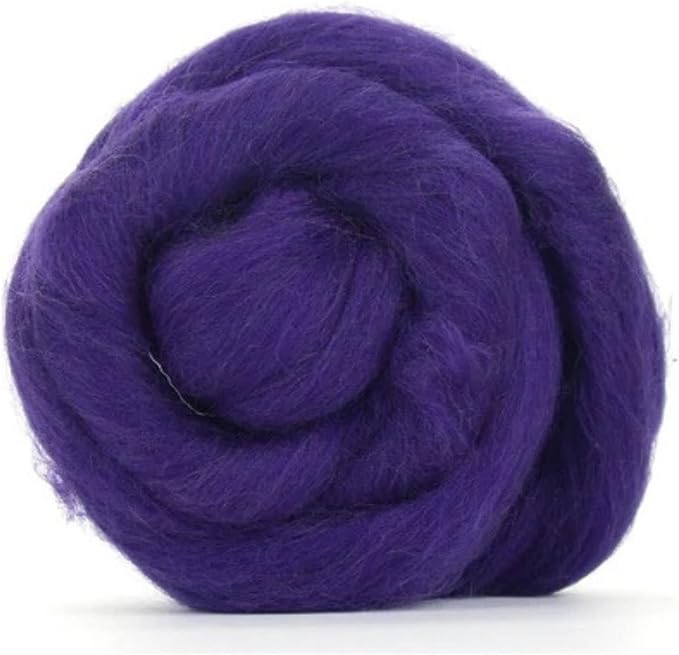 Revolution Fibers Merino Wool Roving | Premium Combed Wool Top | 22 Micron, Perfect for Felting Projects, Spinning, Wall Hangings and Tapestry (Amethyst)