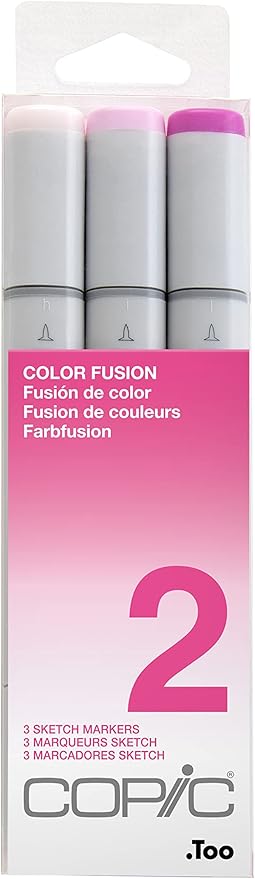 Copic Sketch, Alcohol-based Markers, 3pc Set, Color Fusion #2, Pink
