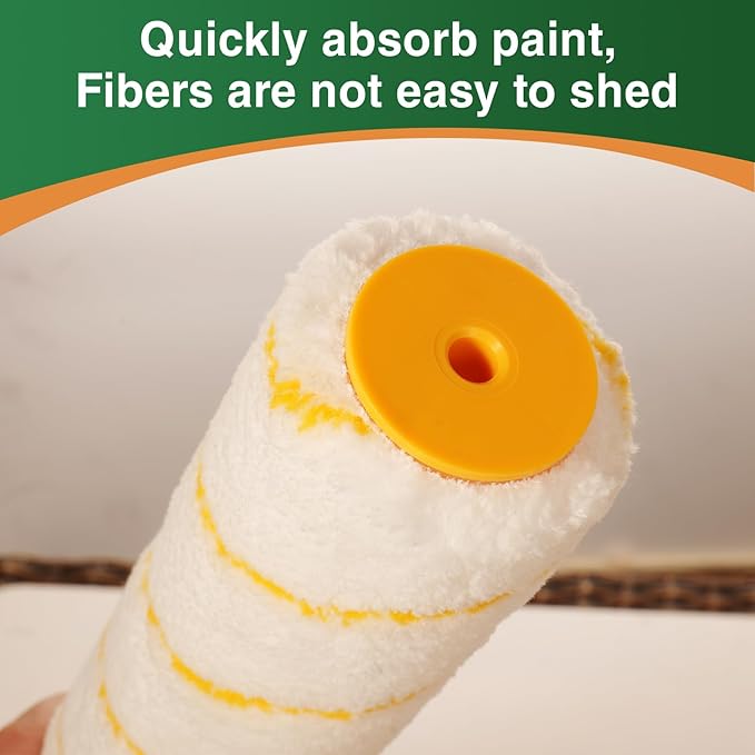 VOOMEY 7 Pcs 18 Inch Paint Tray Liners,6 Pcs 18 Inch Roller Covers, Large Paint Roller Sleeves for Wall, Ceiling, Painters, Painting Surfaces.