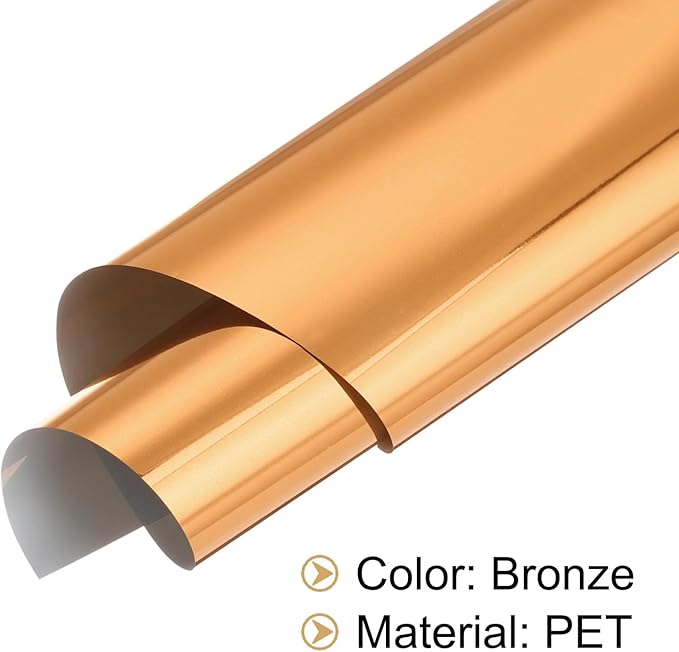 MECCANIXITY 50 Sheets Heat Reactive Foil, 20x29cm Bronze Foil Transfer Sheets Toner Reactive Foil Transfer Foil Sheets Hot Foil Stamping Paper for Crafts DIY Cardmaking Album Decoration